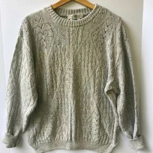 Vintage Orvis Gray Cable Knit Womens Sweater
